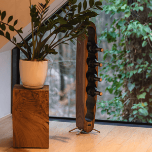 Max Levi Provence American Walnut wood wine rack, wine stand rack, a wine rack, lifestyle image