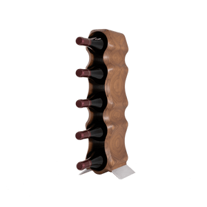 Max Levi Natura American Walnut wood wine rack, wine stand rack, a wine rack, silver stand, corner image with bottles