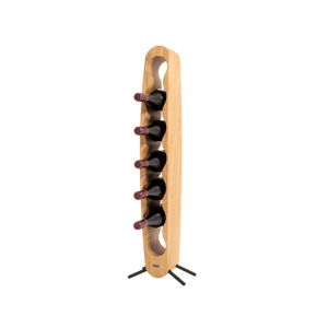 Max Levi Provence Select Oak wood wine rack, wine stand rack, a wine rack, black stand, corner image with bottles