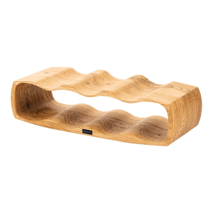 Max Levi Art Rustic Brushed Oak wood wine rack, wine stand rack, a wine rack, corner image without bottles