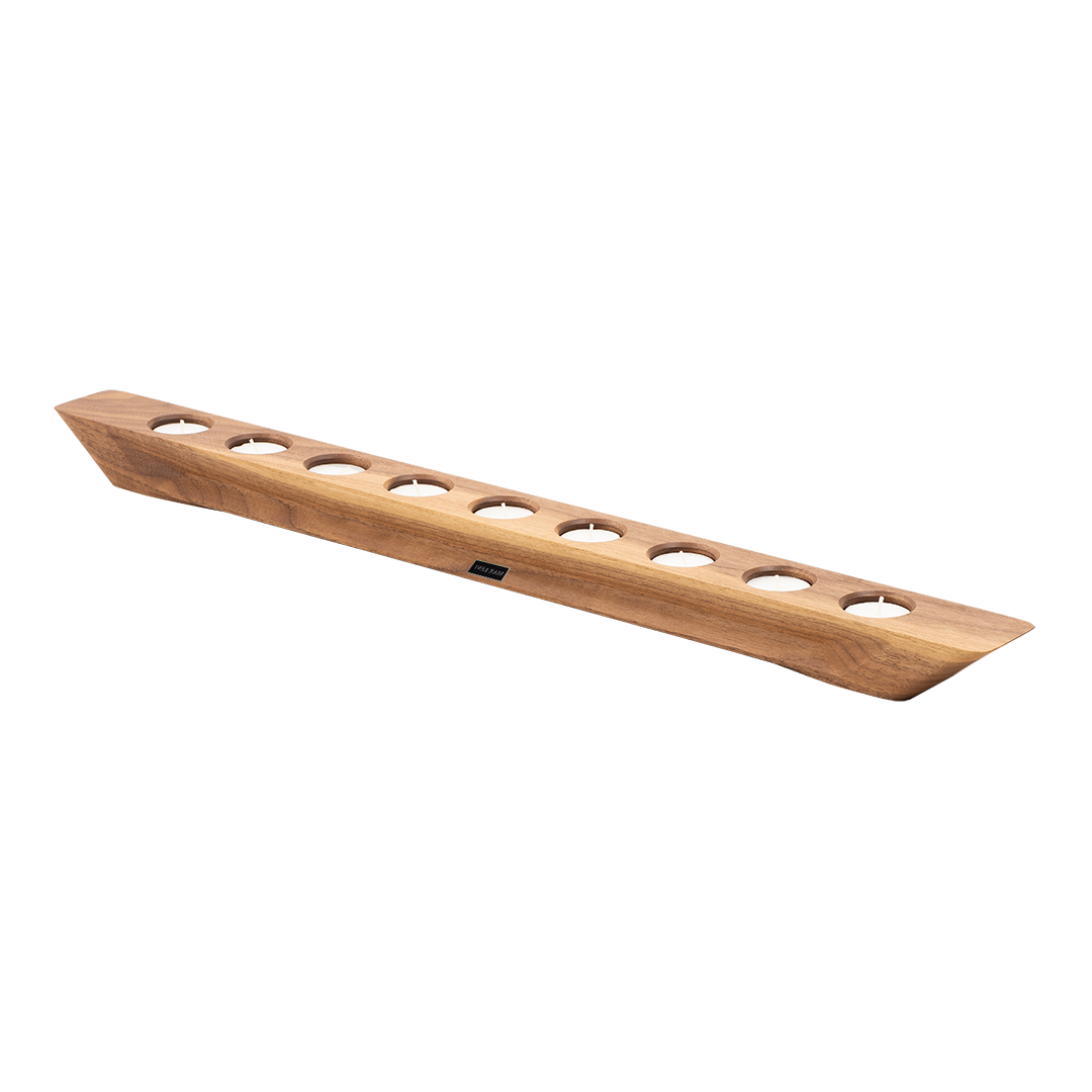Max levi Balmy tea light candle holder, American Walnut, tea candle holder, diagonal image