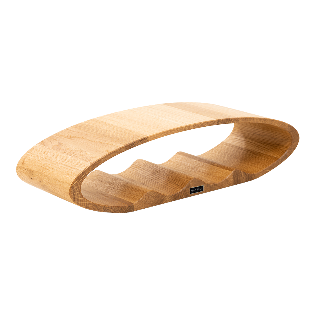Max Levi Oblong Select Oak wood wine rack, wine stand rack, a wine rack, corner image without bottles 2